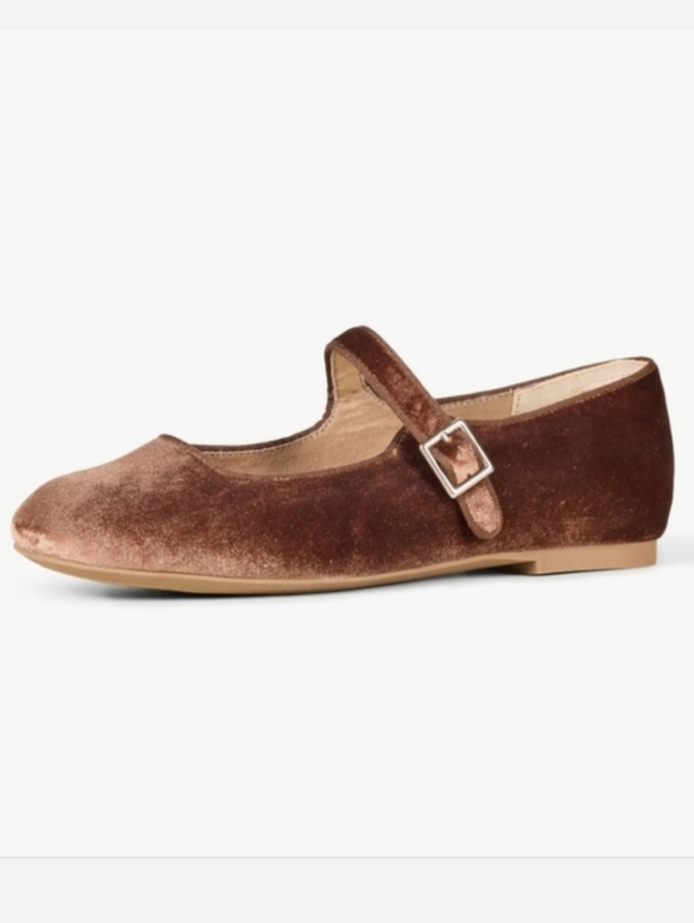 Women's Brown Velvet Mary Jane Shoes